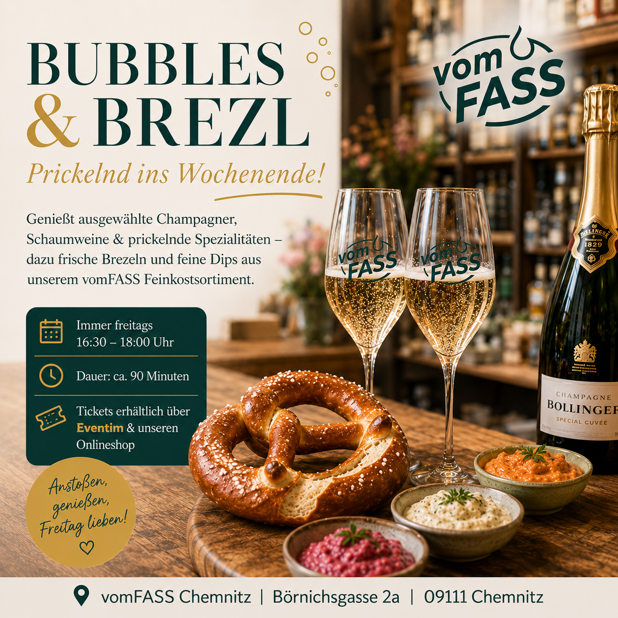 Bubbles & Brezl - dein prickelnder Start ins Wochenende