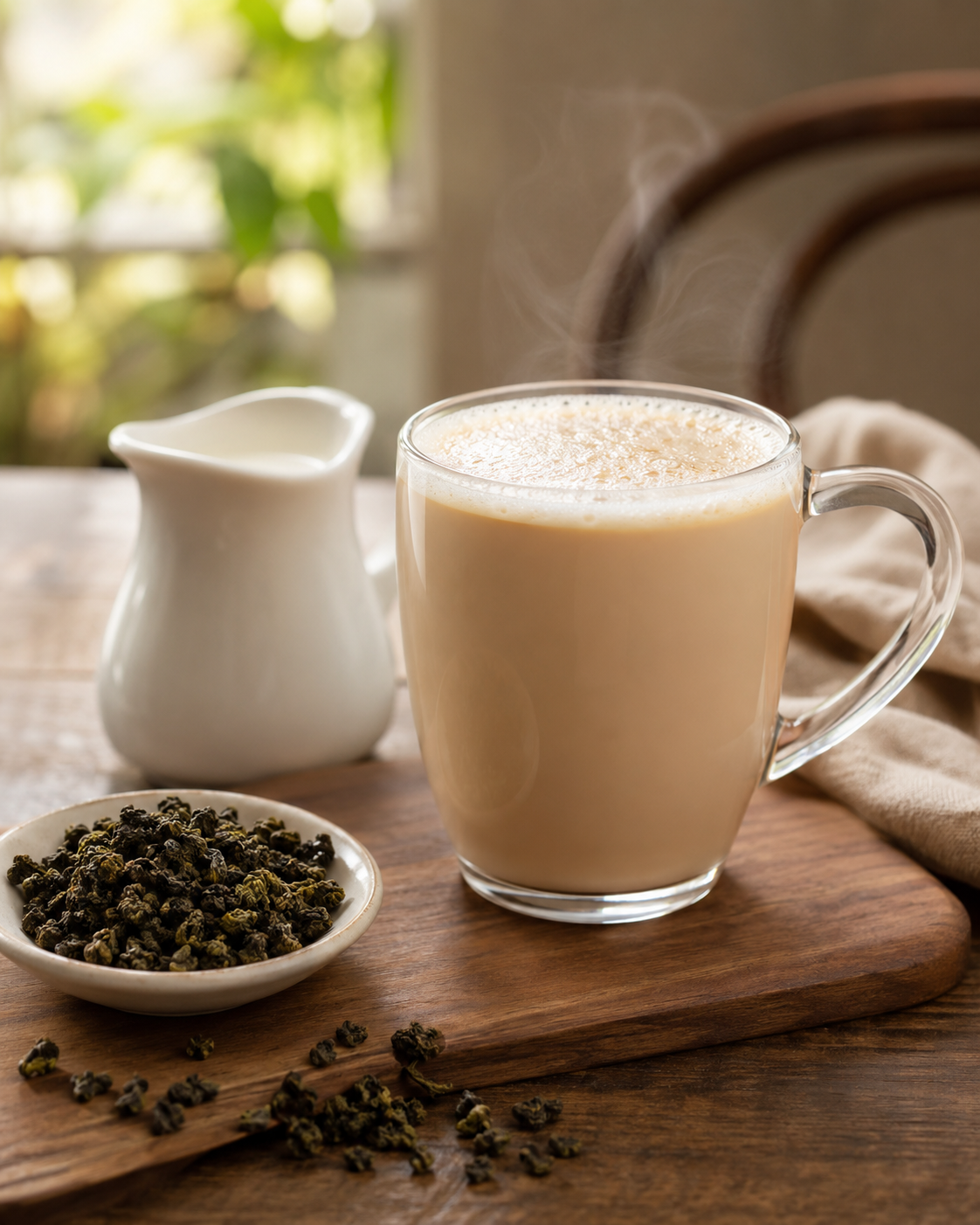 Milky Oolong Latte mit Milch und losem Oolongtee als cremige Tee-Rezeptidee